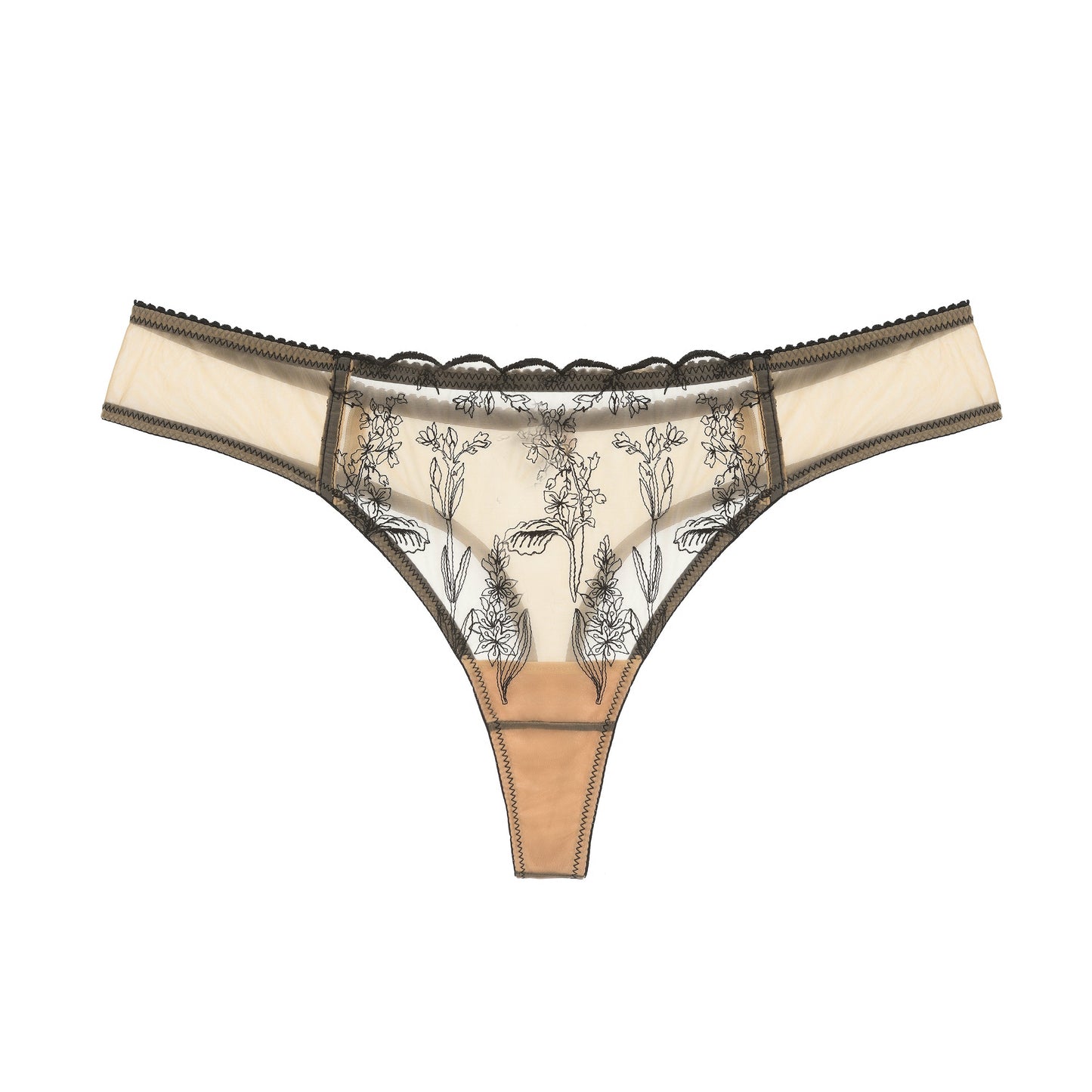 Thong in Floral Embroidery