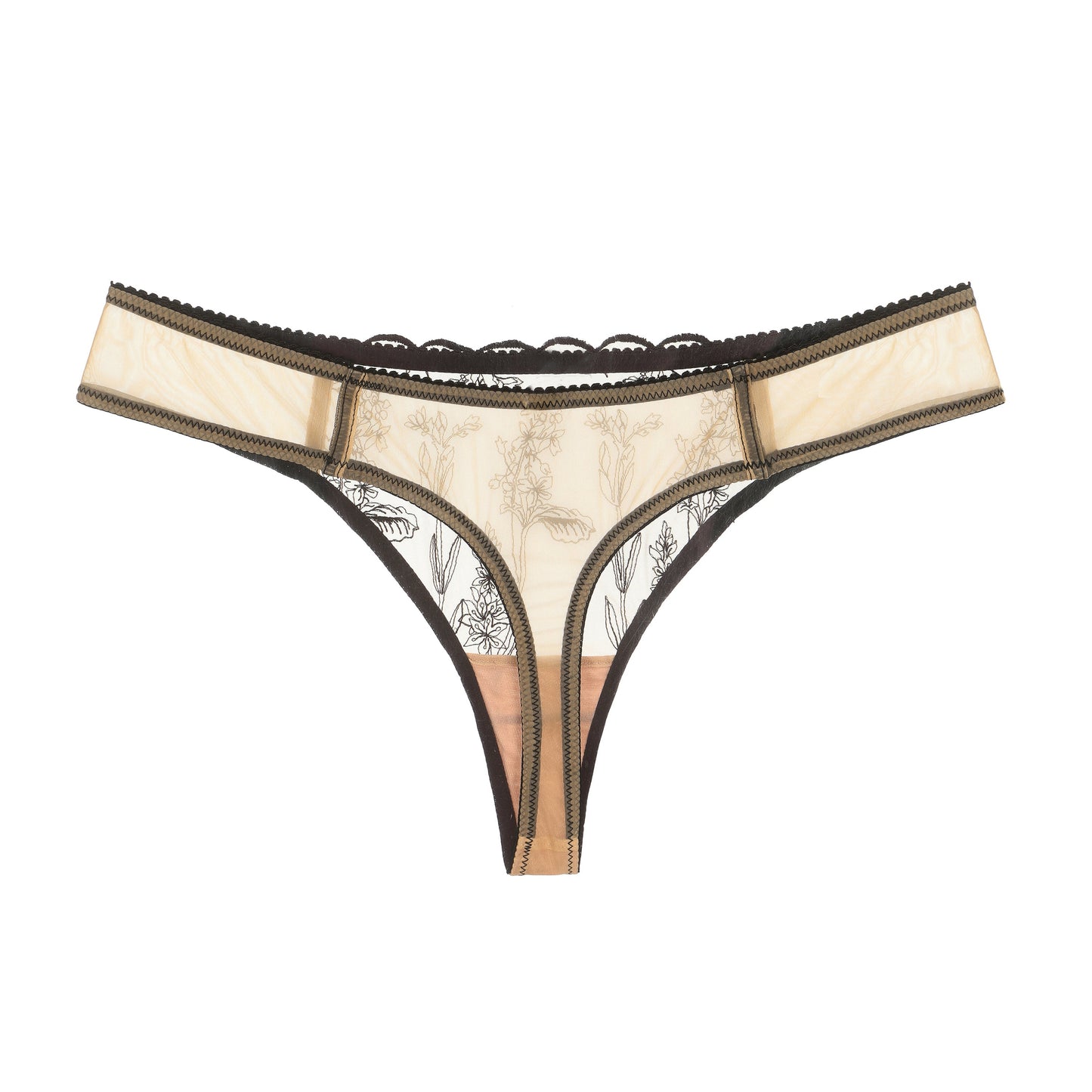 Thong in Floral Embroidery