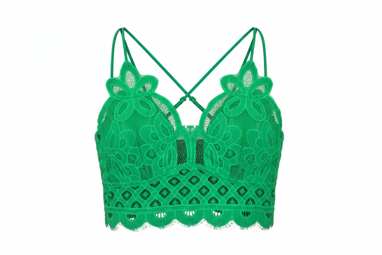 Crochet Lace Bralette With Bra Pads
