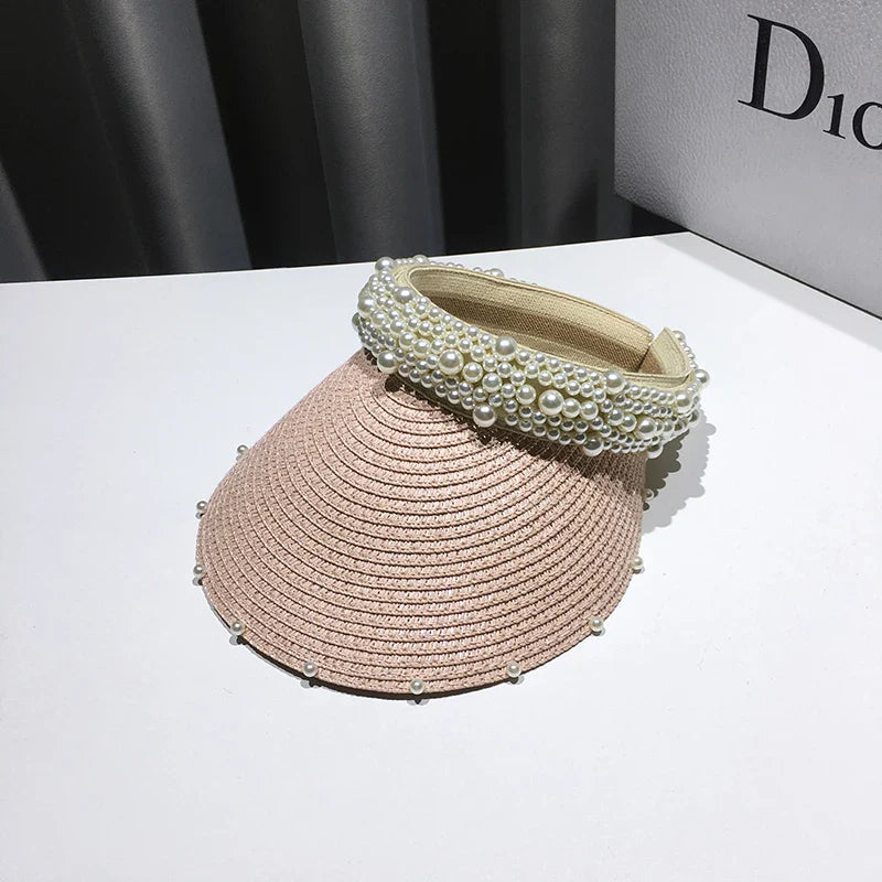 Fashionable Handmade Pearl Sun Visor