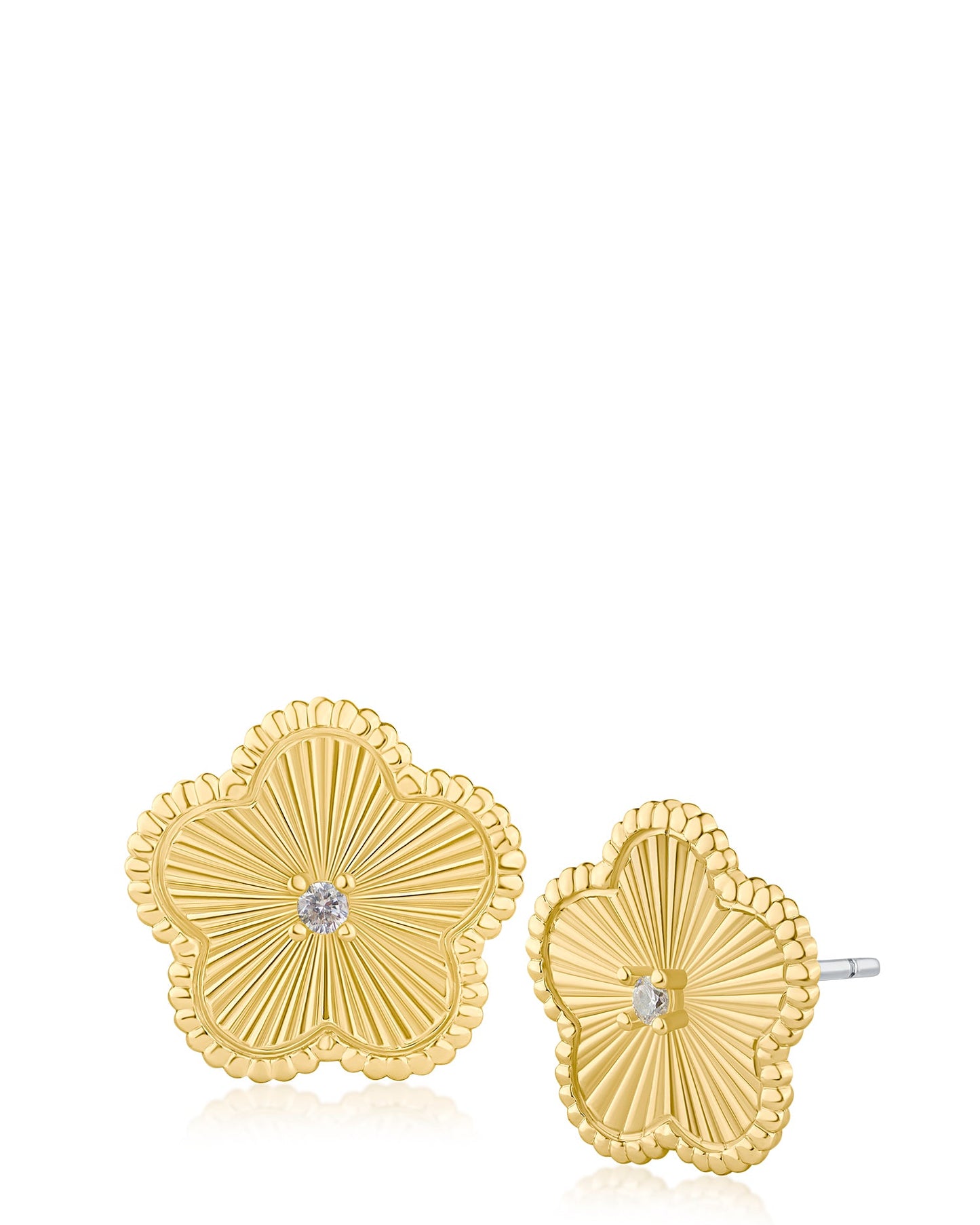 Clover CZ Stud Earrings