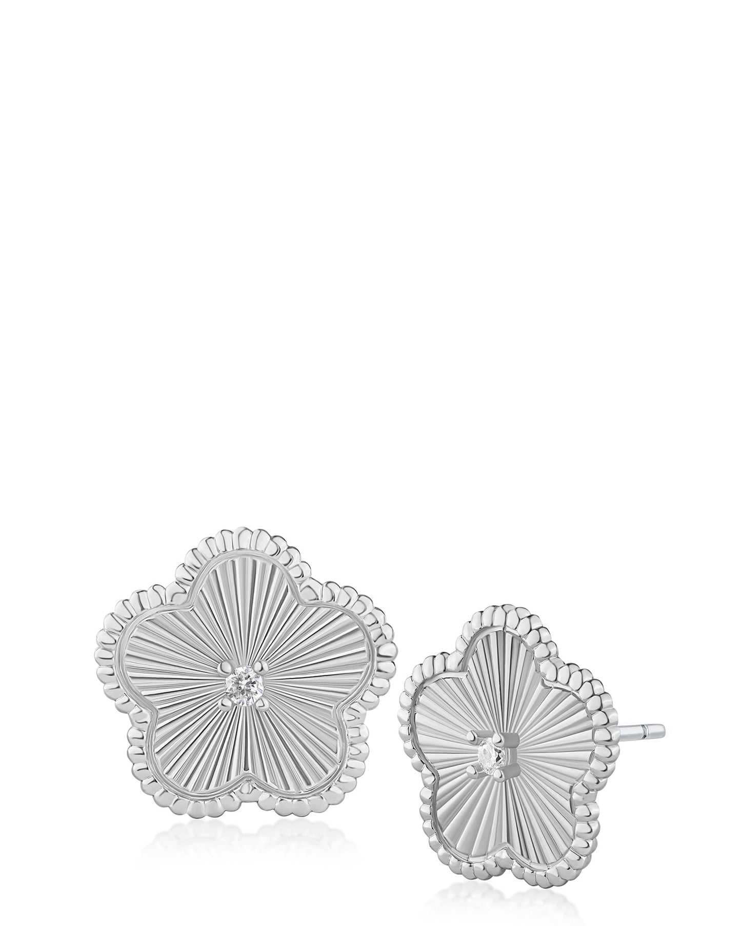 Clover CZ Stud Earrings