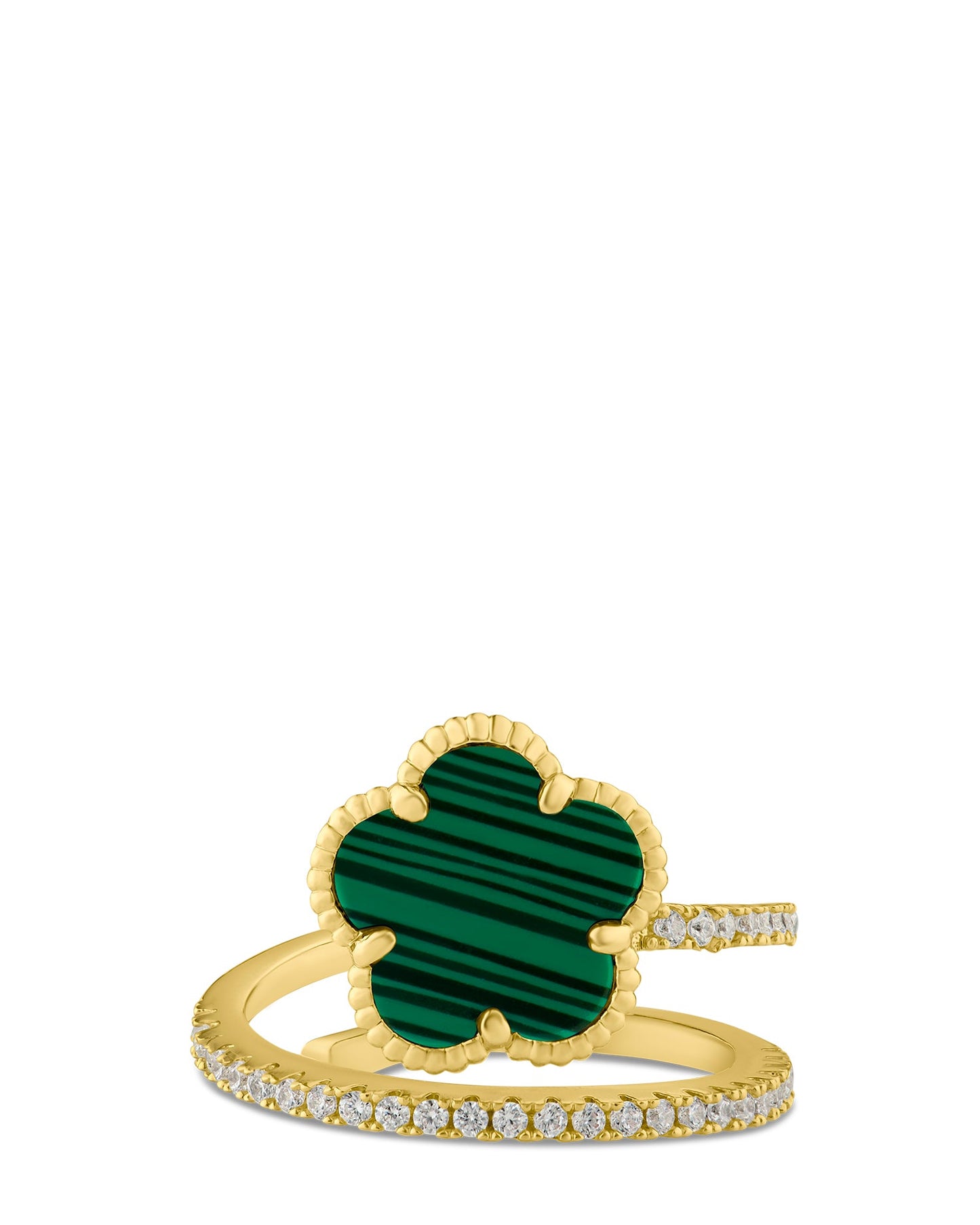 Clover Pavé Wrap Ring