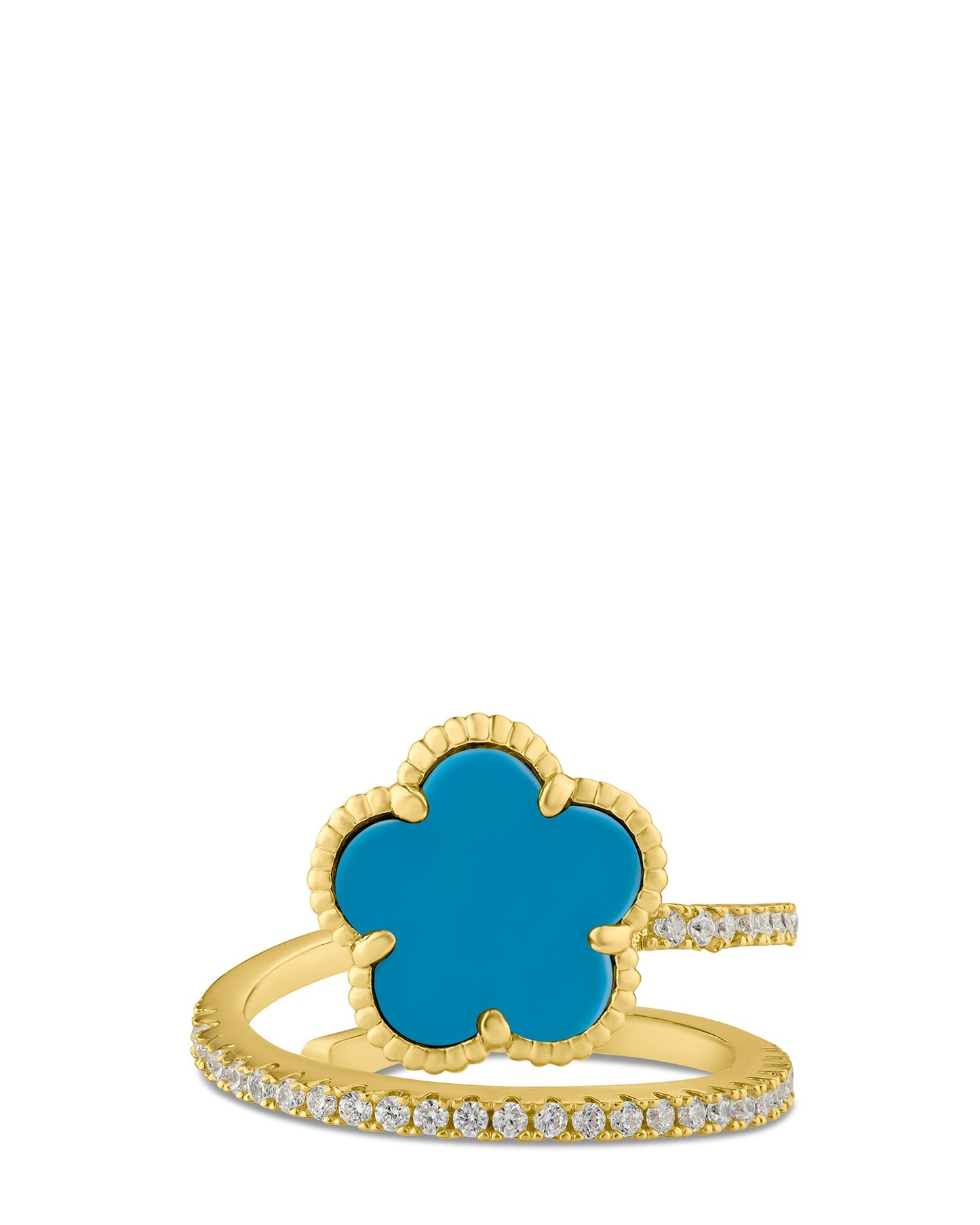 Clover Pavé Wrap Ring