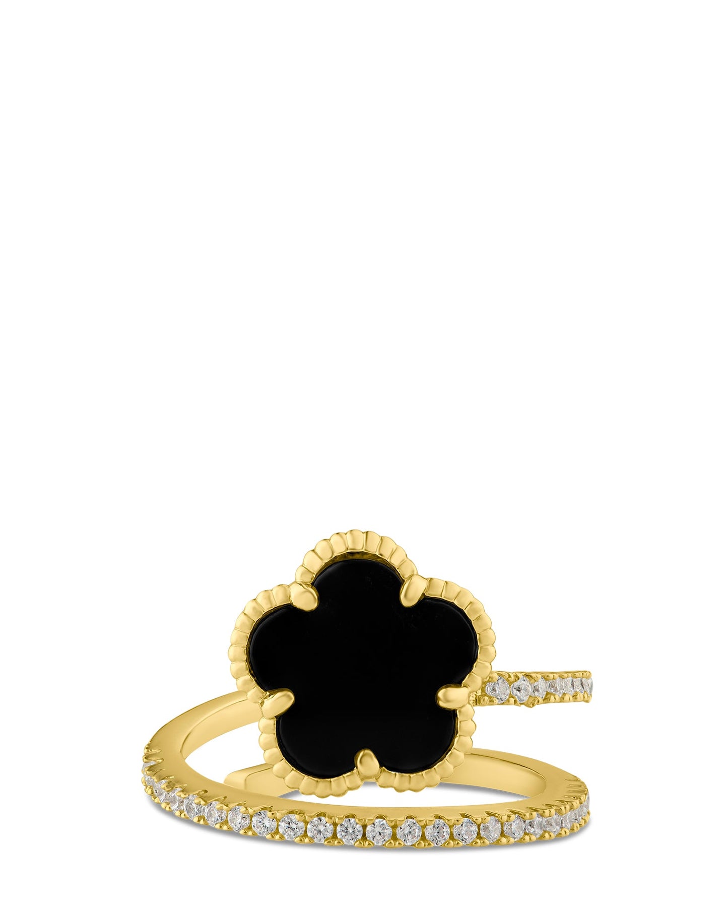 Clover Pavé Wrap Ring