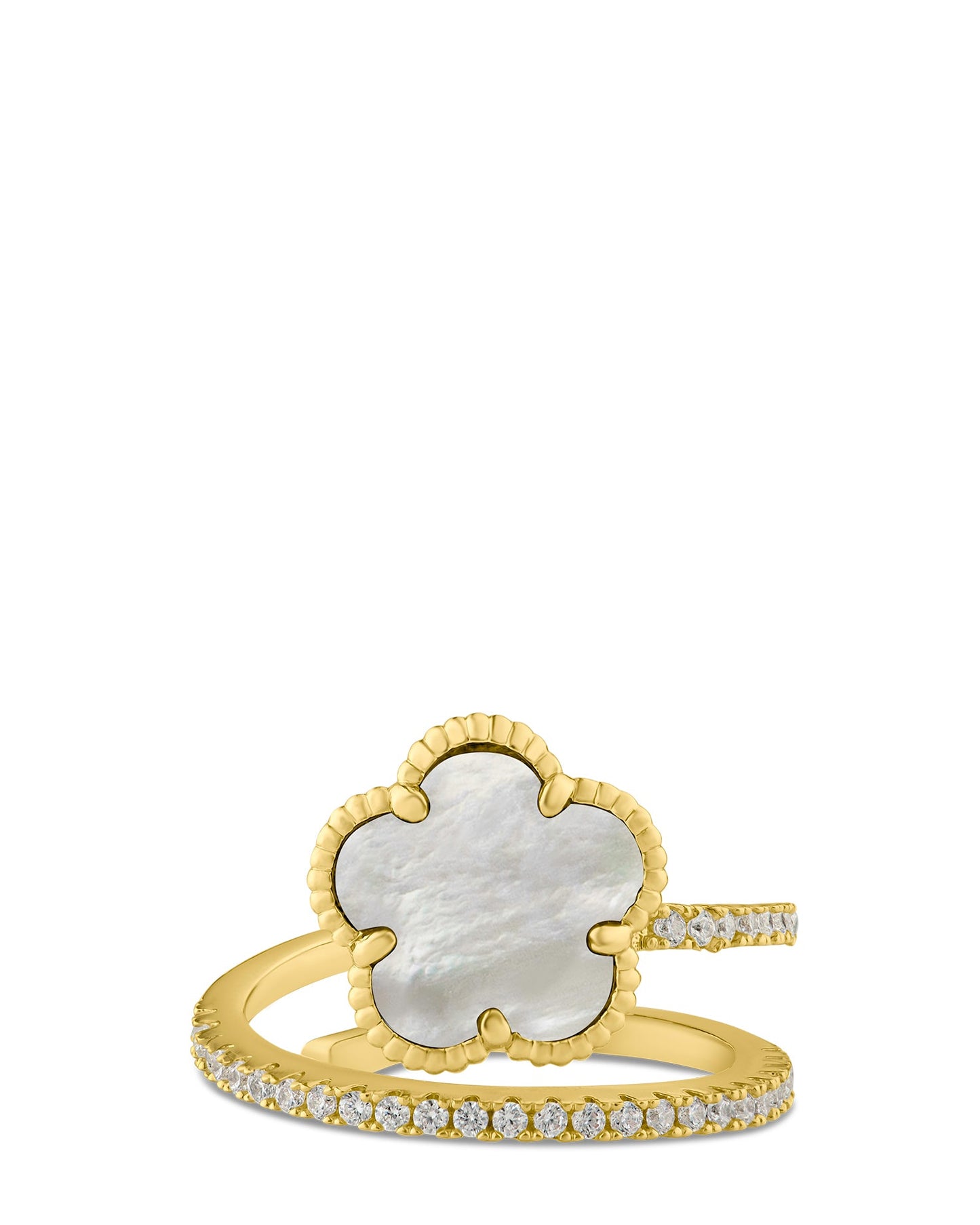 Clover Pavé Wrap Ring