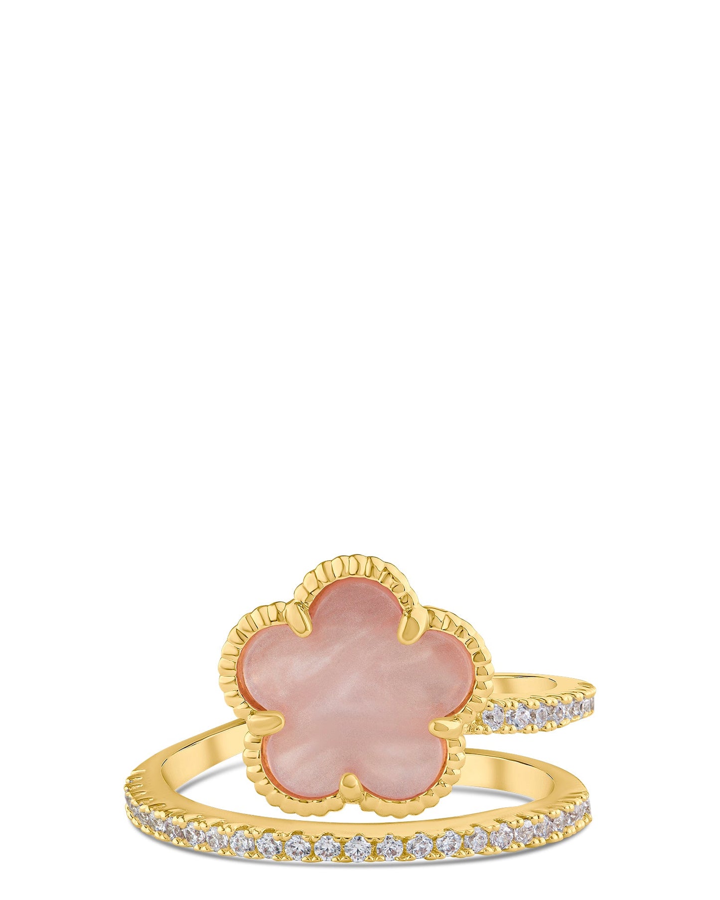 Clover Pavé Wrap Ring