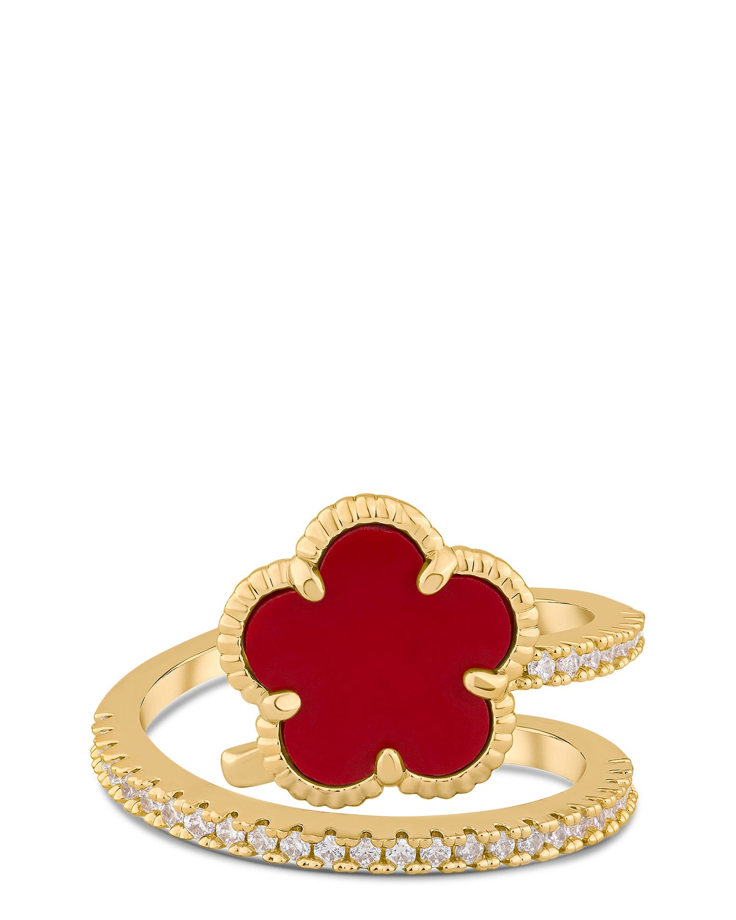 Clover Pavé Wrap Ring