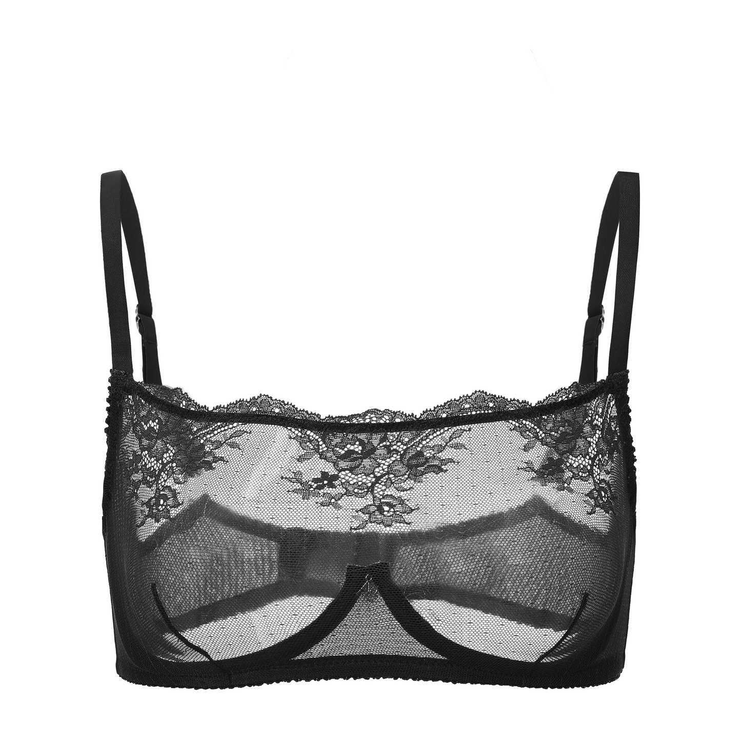 Full Coverage Sheer Lace Underwire Bra