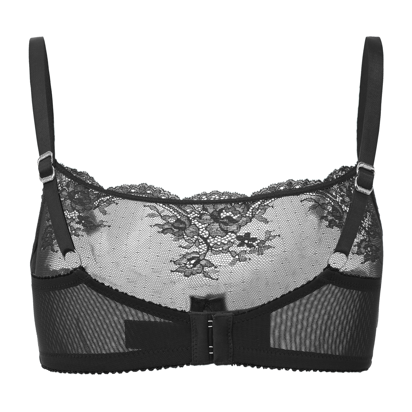 Full Coverage Sheer Lace Underwire Bra