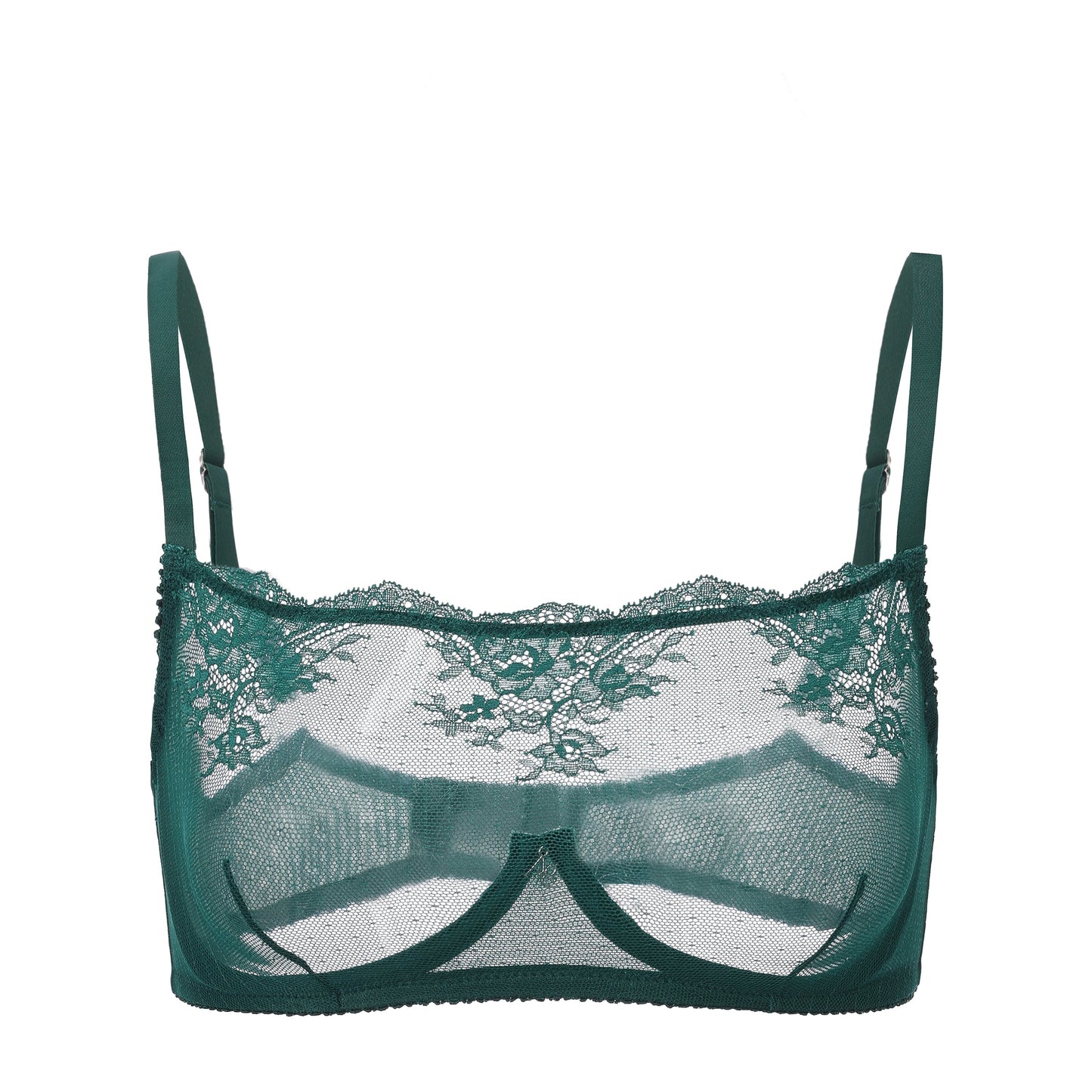 Full Coverage Sheer Lace Underwire Bra