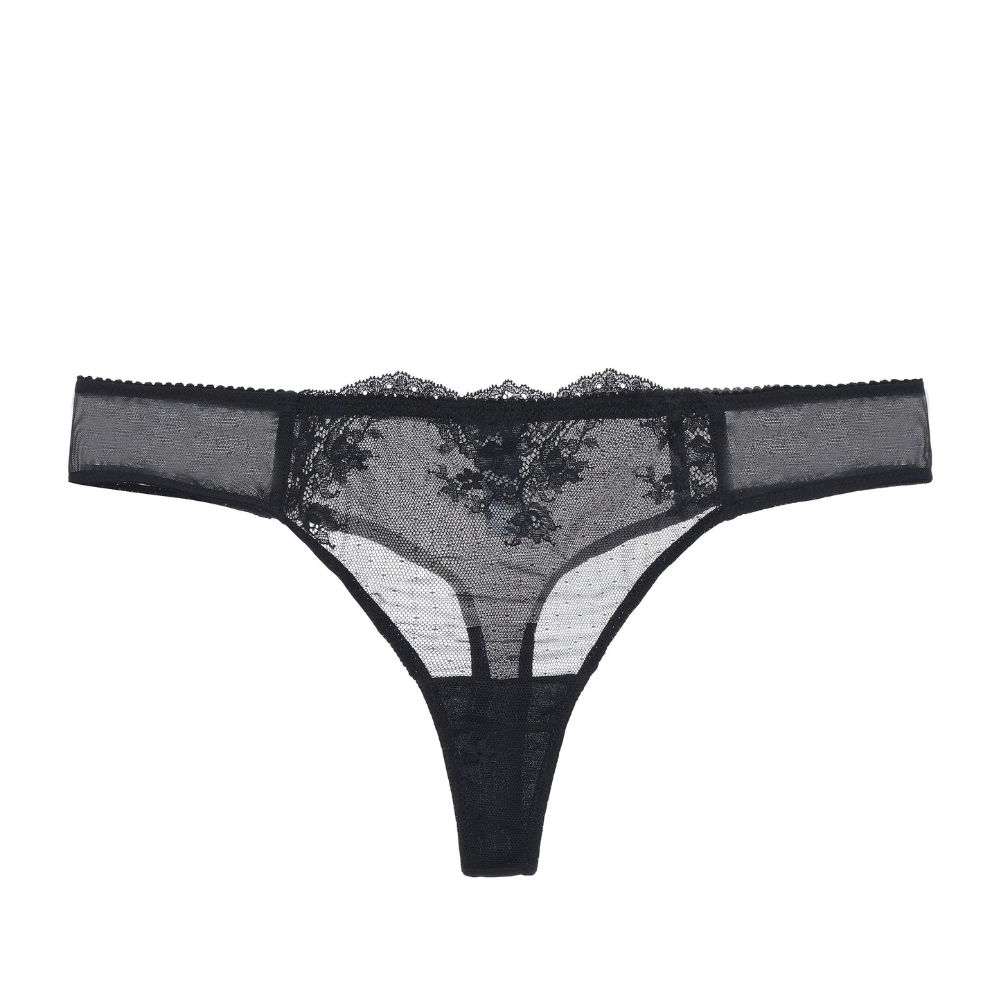 Stretch Lace & Mesh Thong