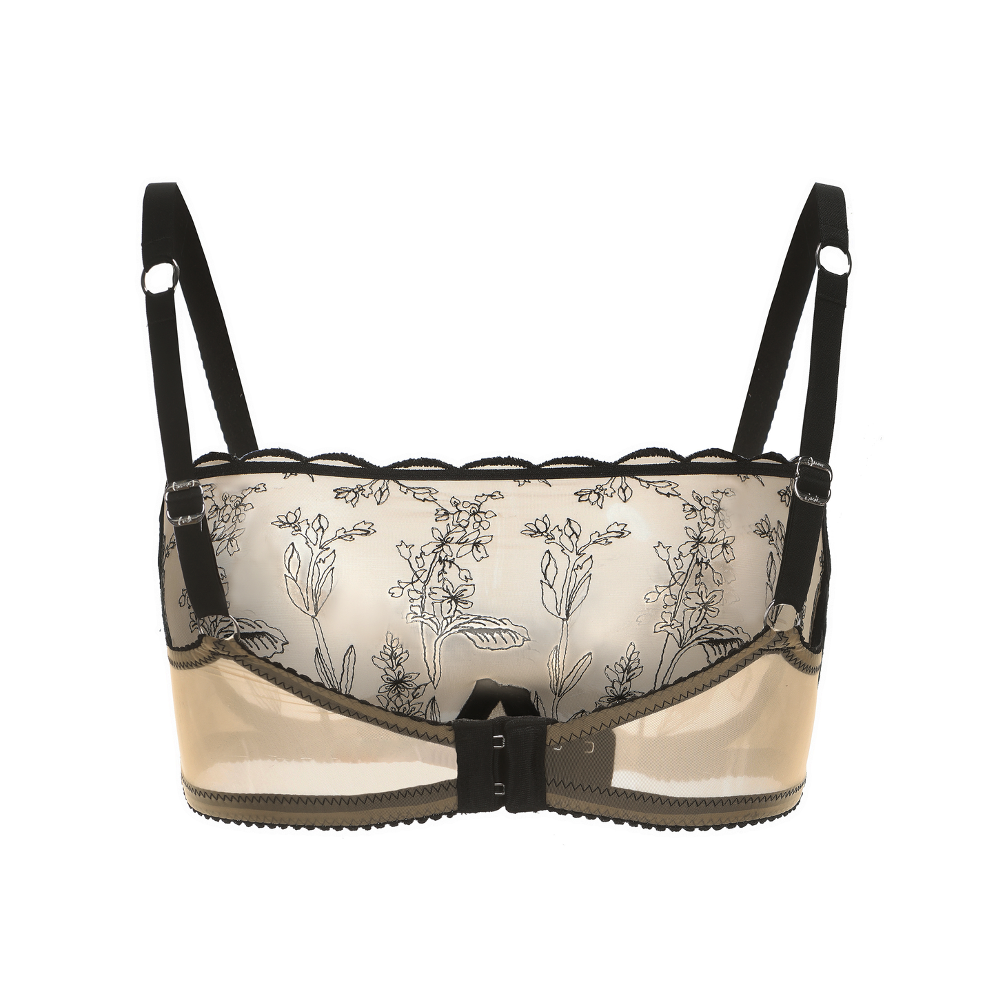 Full Coverage Floral Embroidered Underwire Bra on Jelly Fabric