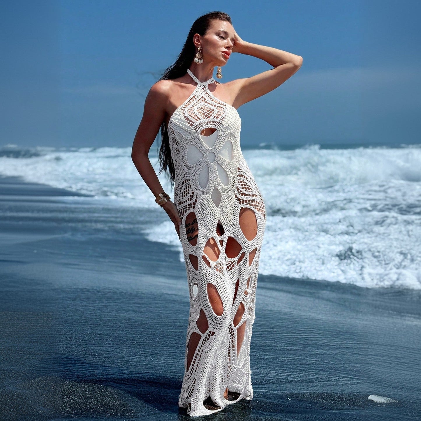 Capri Backless Halter Maxi Cover-Up