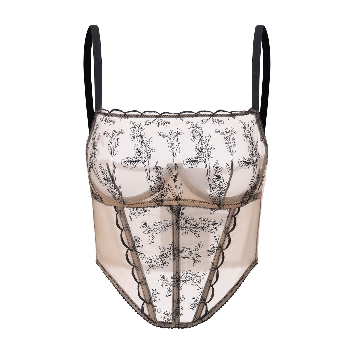 Embroidered Bustier on Jelly Fabric