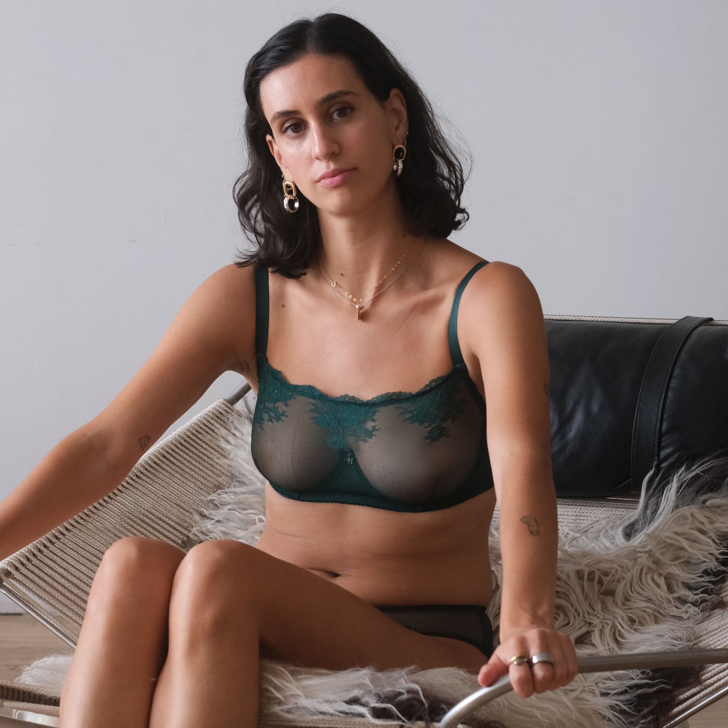 Full Coverage Sheer Lace Underwire Bra